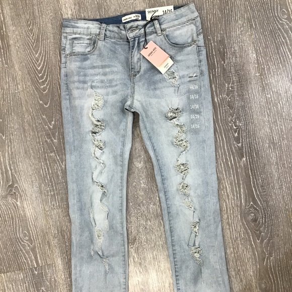 Girls distressed skinny jeans - Picture 1 of 3